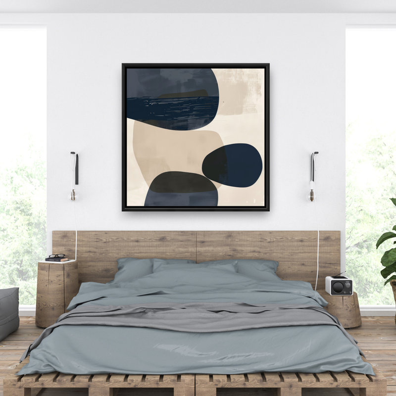 Bubbles Beige Framed Canvas | Elegant Home Decor Accent