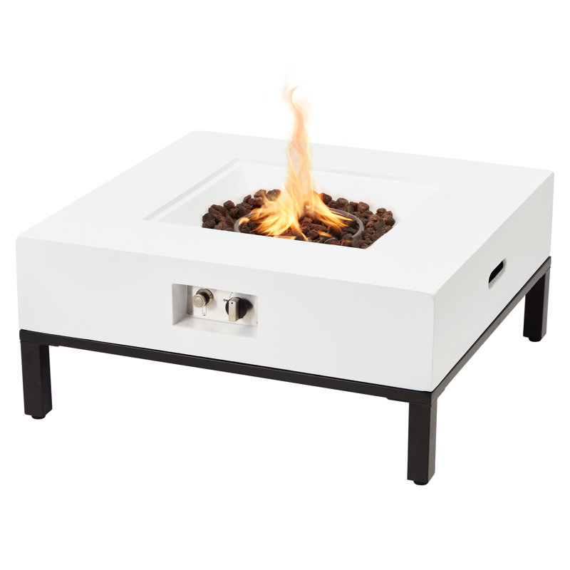 Table de foyer d'extérieur au propane 32 "avec tablettes Mgo