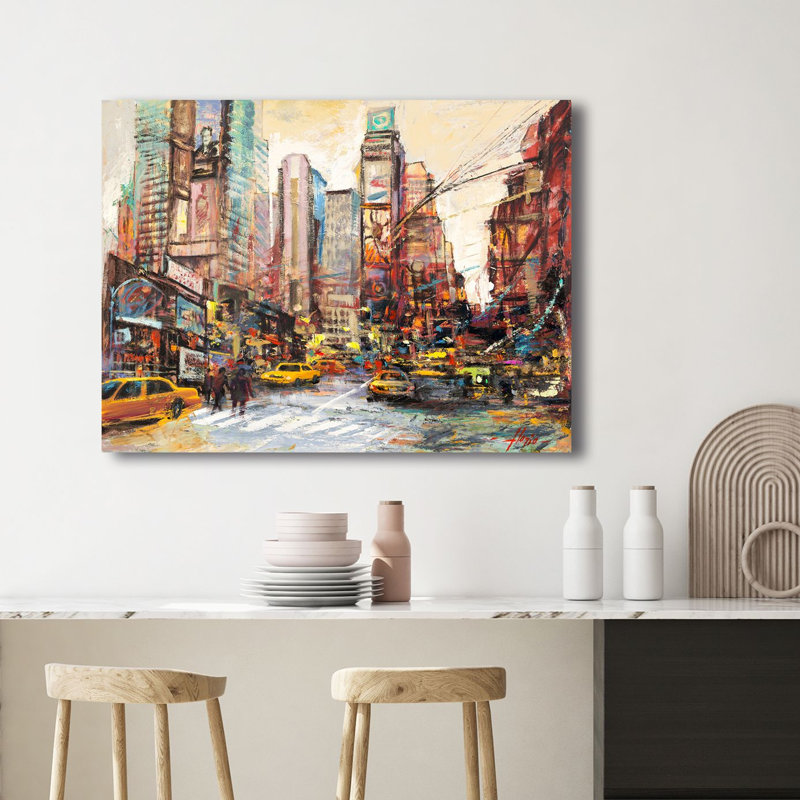 Time Square In The Morning by Luigi Florio - Wrapped Canvas Painting, 60cm H x 80cm W x 4cm D