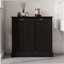 Armoire de trieur de linge à deux compartiments inclinable - noir
