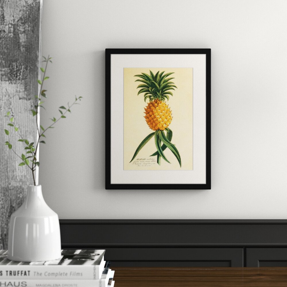 Gerahmtes Poster Retro-Ananas, Grafikdruck