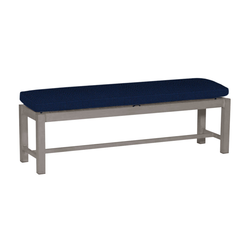Banc en aluminium 60 po Club - Huître, Huître, Pas de soudure, Velours indigo