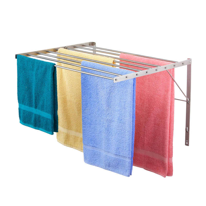 Stainless Steel Foldable Wall Mounted Drying Rack, 19" H x 30" W x 22" D