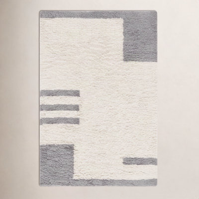 Beamer Gray Ivory Hand-Woven Flatweave Rug