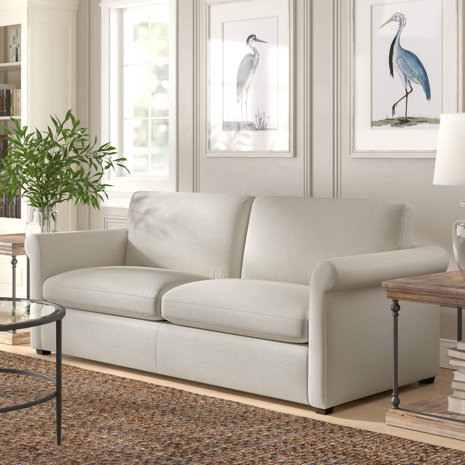 91" Linen Sofa and Armchair