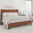 Aadi Upholstered Headboard, Platform Bed with Strong Wooden Slats Support, Two Bed Forms Design-708114339-708114338