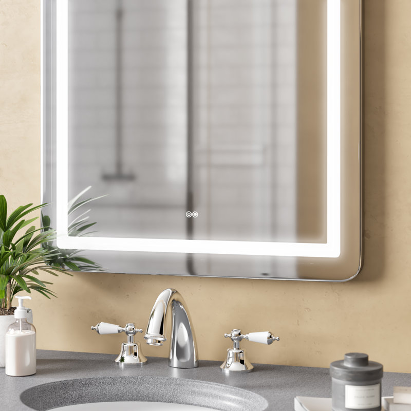Miroir de salle de bain Monterey, 24 po x 24 po, Argent