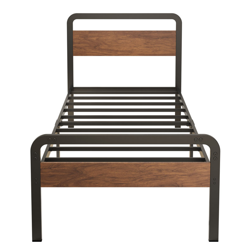 14 Inch Bed Frame with Wood Headboard and Footboard, Twin XL