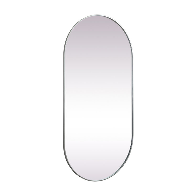 Elington Metal Oval Mirror, Silver, 72"  x 36" 