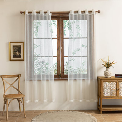 Draycott Light Filtering Polyester Back Tab Curtains Panel(Set of 2)