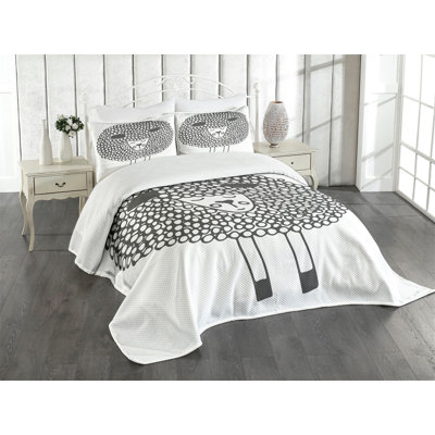 Advit Black/White Microfiber Bedspread Set
