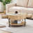 30.47'' Round Coffee Table With Drawers-882537523