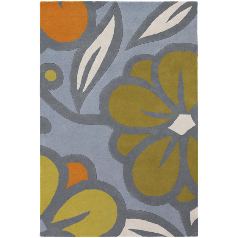 Inhabit Designer Blue/Green Area Rug, 2' x 3'