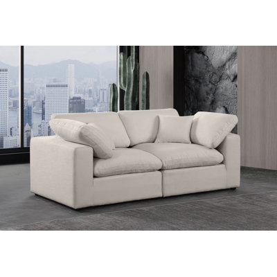 Canapé modulaire en lin texturé Iwana