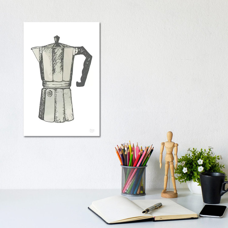 Espresso Coffee Maker - Print on Canvas, Wrapped Canvas, 30.48cm H x 20.32cm W x 1.91cm D