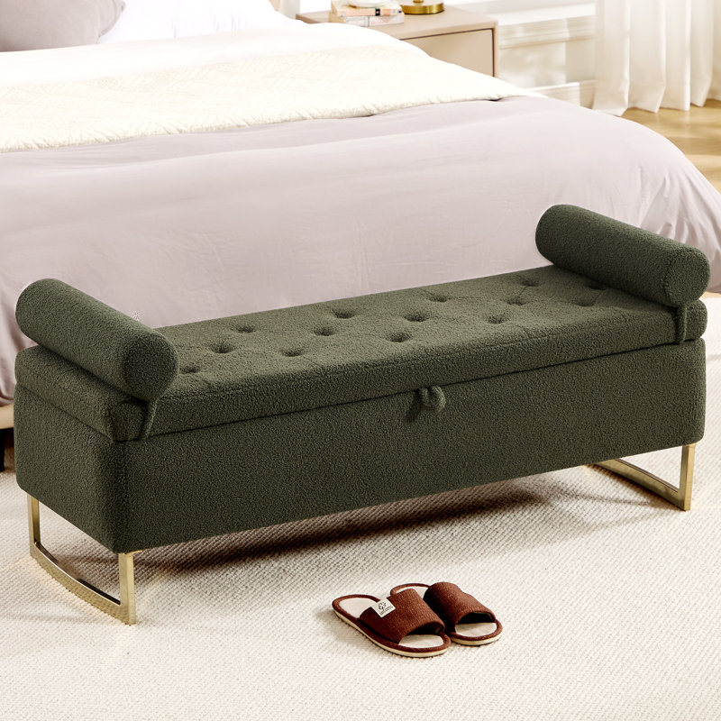 Teddy Upholstered Bench, Vert