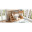 Lit mezzanine simple avec garde-robe et espace de rangement intégrés, lit mezzanine en bois massif avec tablettes à côté, garde-corps pleine longueur et escalier, aucun sommier nécessaire, naturel profond-1750405231