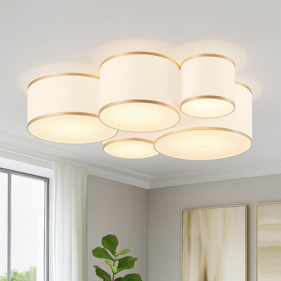 5-Light Cluster Drum Flush Mount Ceiling Light