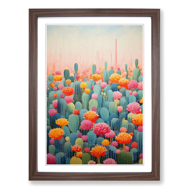 Cactus Colour Field - Framed Print, Walnut Framed, 64cm H x 46cm W x 2cm D