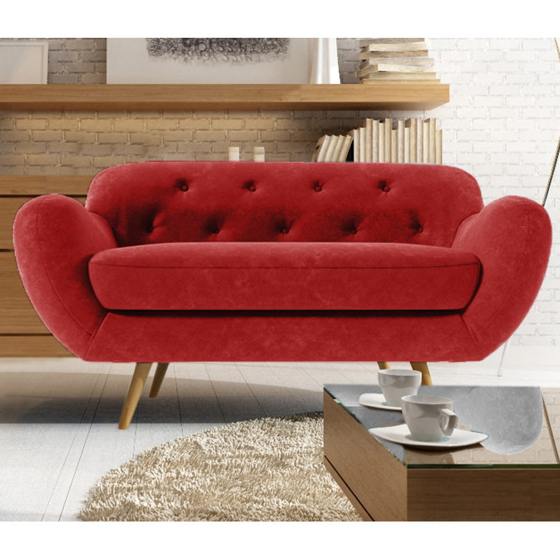 Jefferson 2 Seater Loveseat, Deep Red