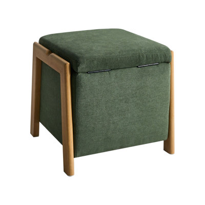 Taheem 45cm Wide Square Solid Colour Pouffe Ottoman with Storage