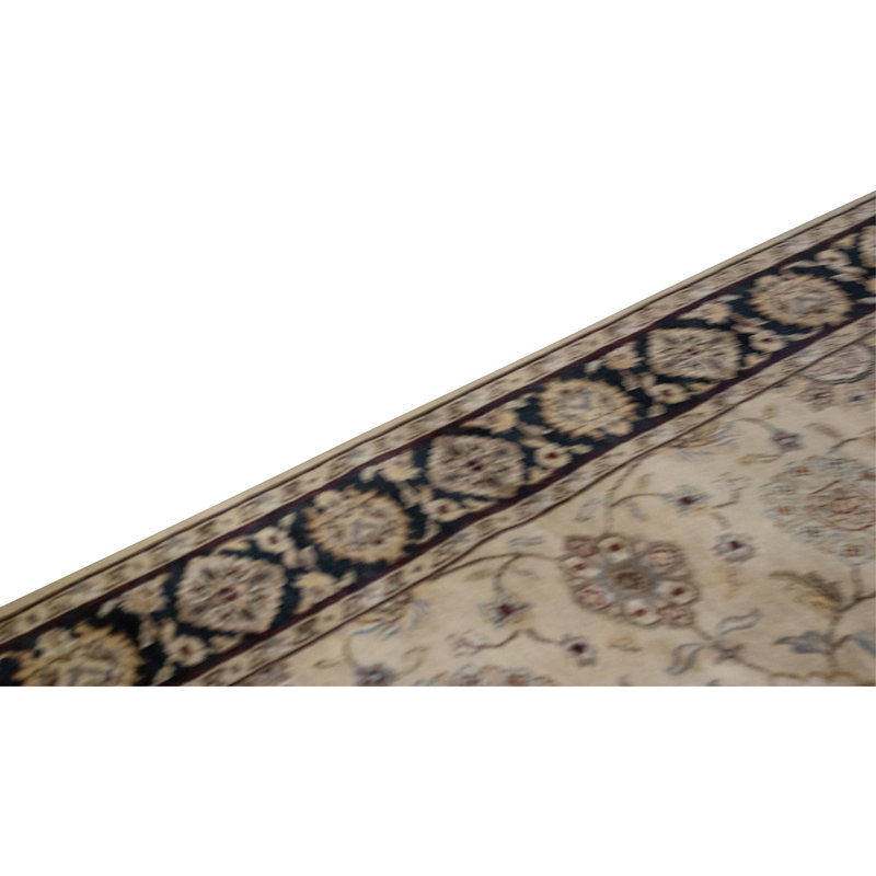 High-Quality Hand-Knotted Gold And Black Area Rug