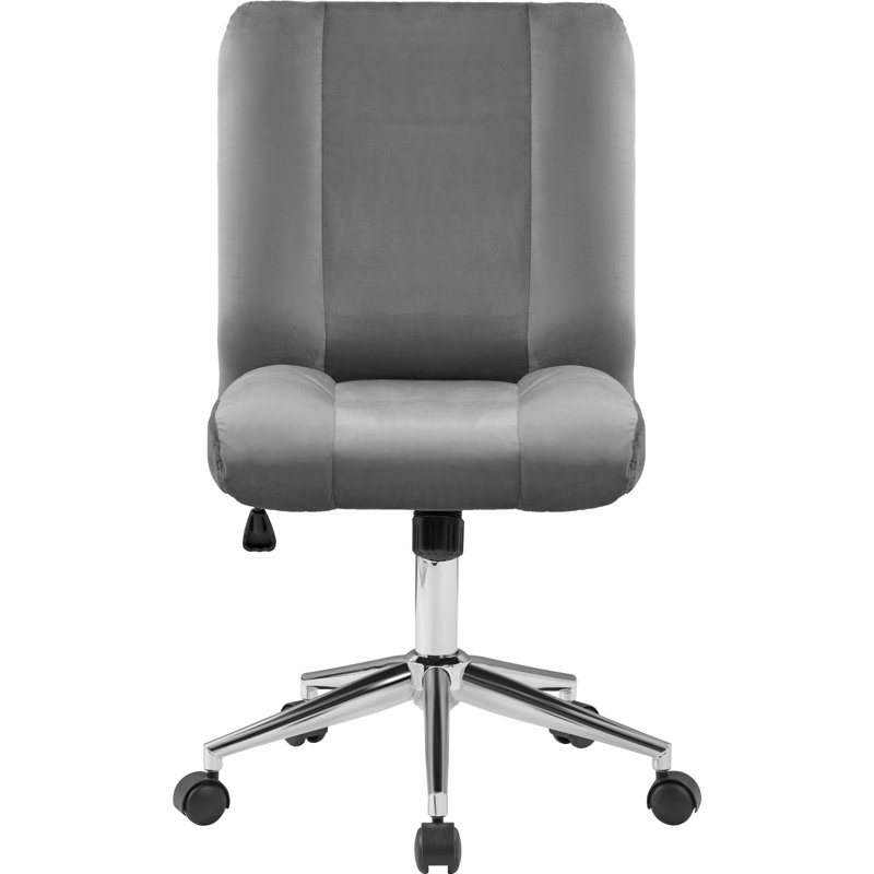 Ebern Designs Karola Velvet Office Chair, Grey