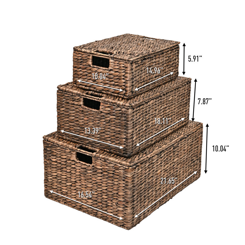 Ensemble de 3 paniers de rangement Bushman Classic Farmhouse, Brun