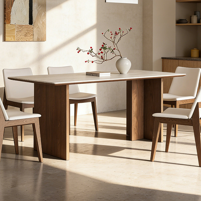 Simple rectangular dining table, 29.53"H x 70.87"L x 35.43"W