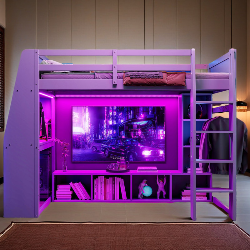 Lit mezzanine Wood, Lit double