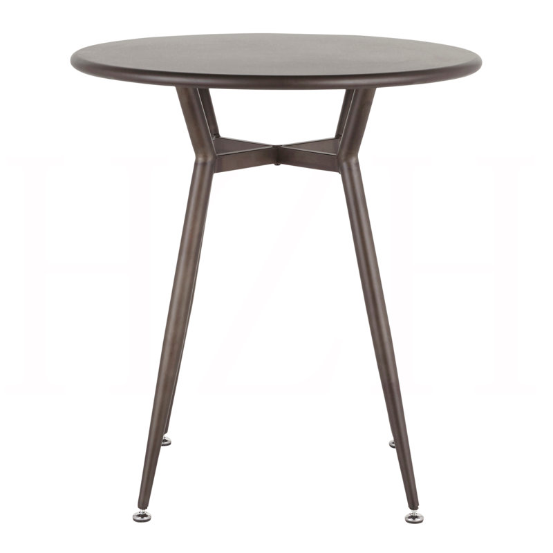 Table de salle à manger industrielle ronde en métal antique, Antique Bronze, Metal
