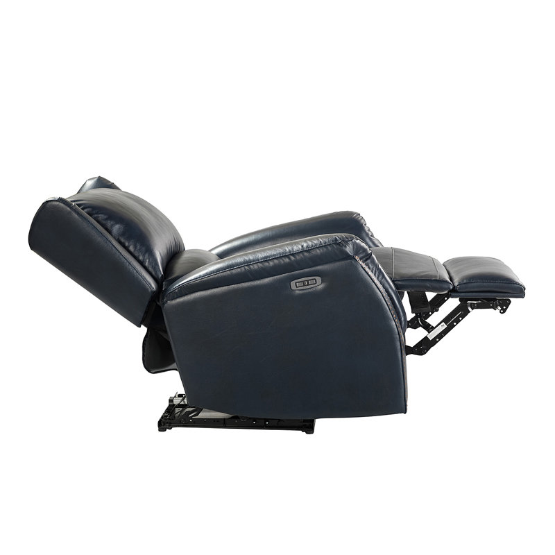 Power Recliner, Navy  Genuine Leather