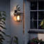 16.5-inch Waterproof Black Outdoor Wall Sconce Lights, 2-pack – Clear Glass Porch, Patio, Garage Lighting Fixtures