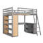 Lit mezzanine avec échelle, tablettes et bureau-1651889370-1651889371