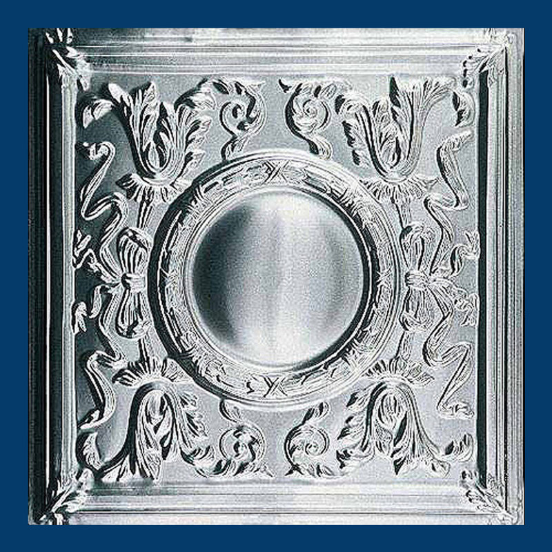 Carreau de plafond en métal argenté 2 pi x 2 pi