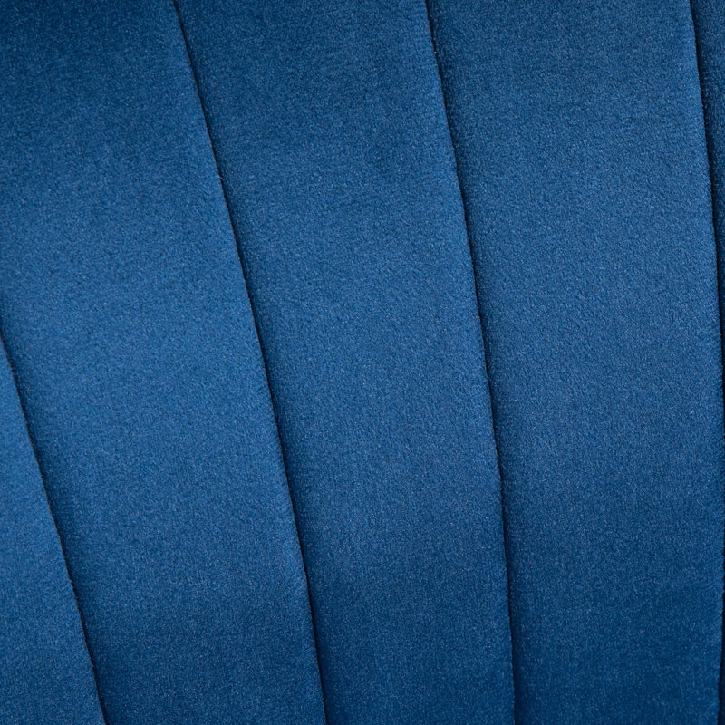 Brookeville Velvet Barrel Chair with Footstool, Blue
