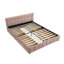 Grand lit tapissier, structure de lit rembourrée confortable, tissu chenille, avec tête de lit et base de lit solide. Avec tiroir de rangement - rose (88,5 po x 68,5 po x 31 po)-1955911726