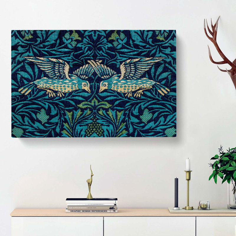 Birds & Flowers Pattern by William Morris - Wrapped Canvas Painting, 35cm H x 50cm W x 3cm D