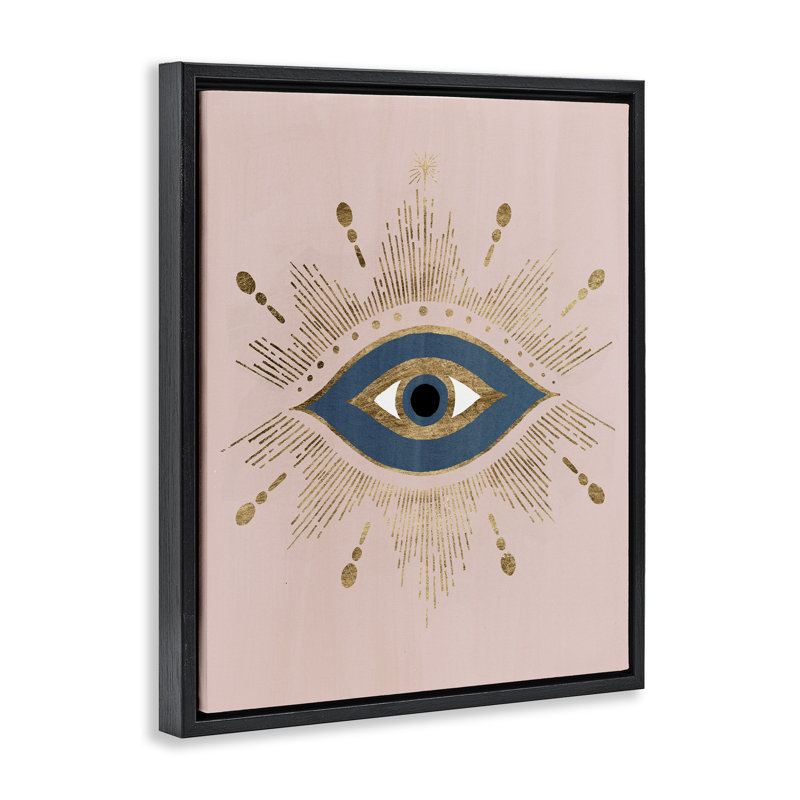 Motif bohème «Evil Eye Glam», H 21 po x l 17 po, Cadre flottant noir de jais
