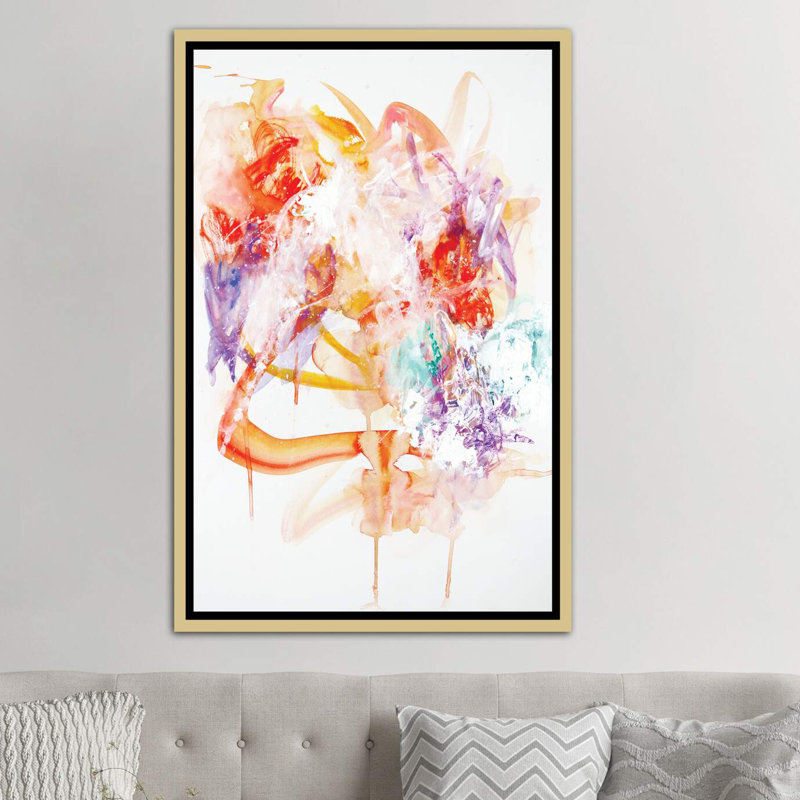 « goûts comme ice crème » par sana jamlaney, reproduction d’art, H 48 po x l 32 po x P 1,5 po, Toile encadrée d'or