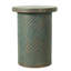 Table d'appoint ronde dorée au design moderne pour patio, tabouret d'extérieur artisanal peint à la main, largeur 43,6 cm (17,15 po), sans assemblage, style contemporain, petit élément décoratif pour jardin.