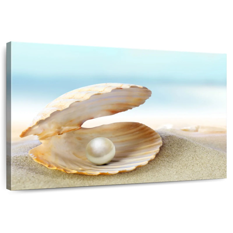 Pearl In Clam Shell, 8" H x 12" W