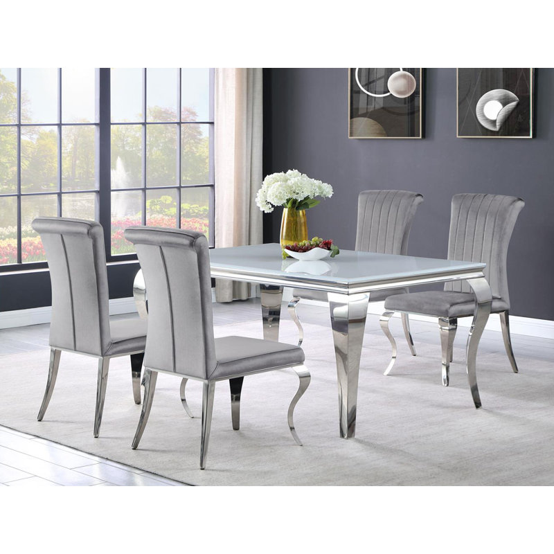 Ensemble de salle à manger rectangulaire L 60,6 po x l 37,4 po Keneil, Blanc