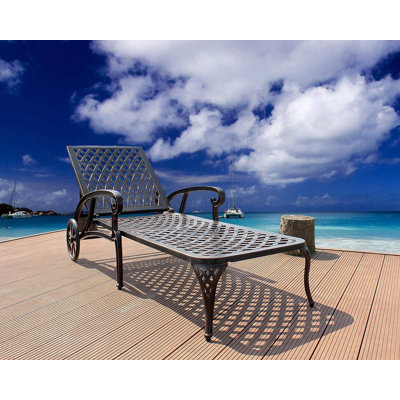 Chaise longue en aluminium coulé brun 1Pcs