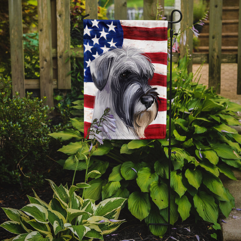 Polyester à 2 côtés 15 x 11 po drapeau de jardin, Schnauzer moyen blanc