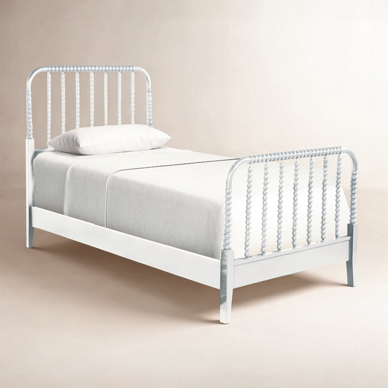 Lind Island Solid Wood Spindle Bed, Twin, Frost White