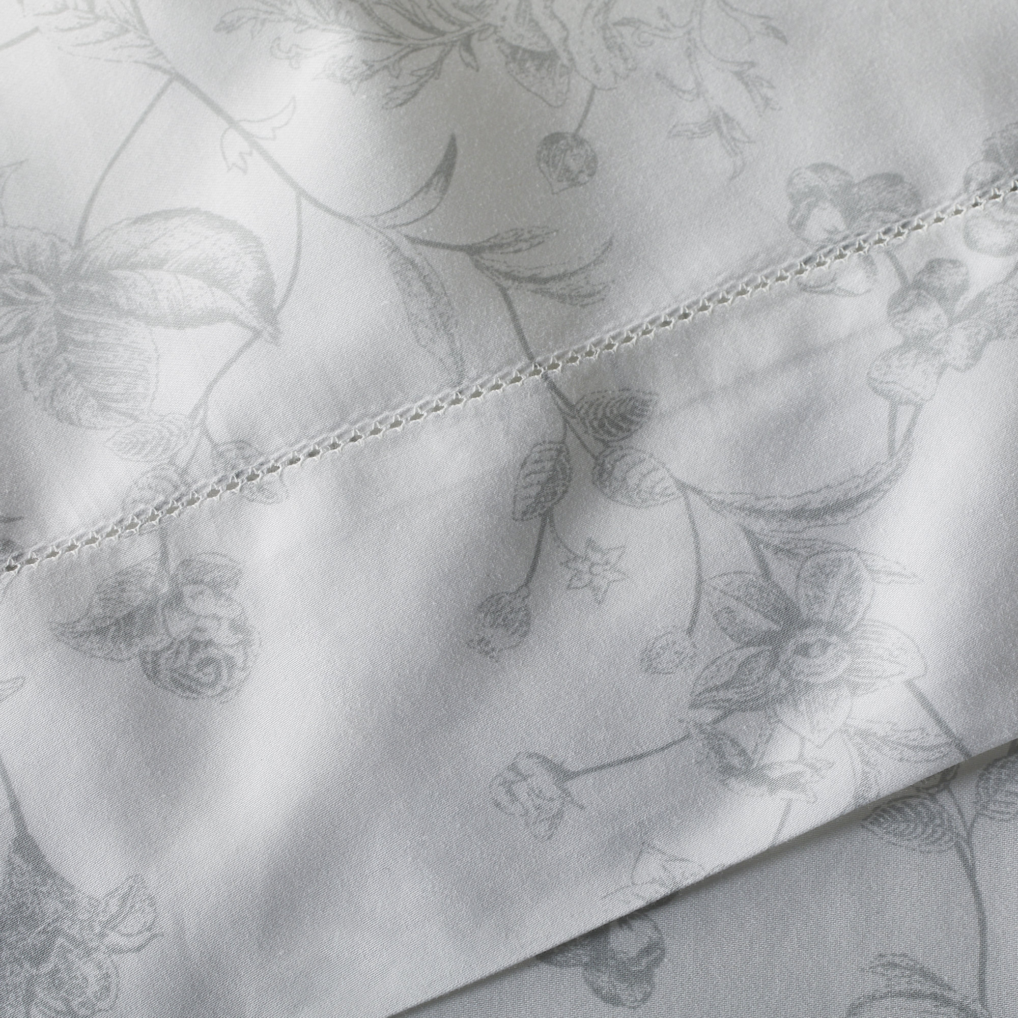 Barbet Sateen Sheet Set, Twin Sheet Set + Fitted Sheet + 1 Pillowcase, Gray