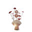 Lampe de table en aluminium avec 4 roses rouges et 6 pétales floraux et 2 fleurs rouges et argentées