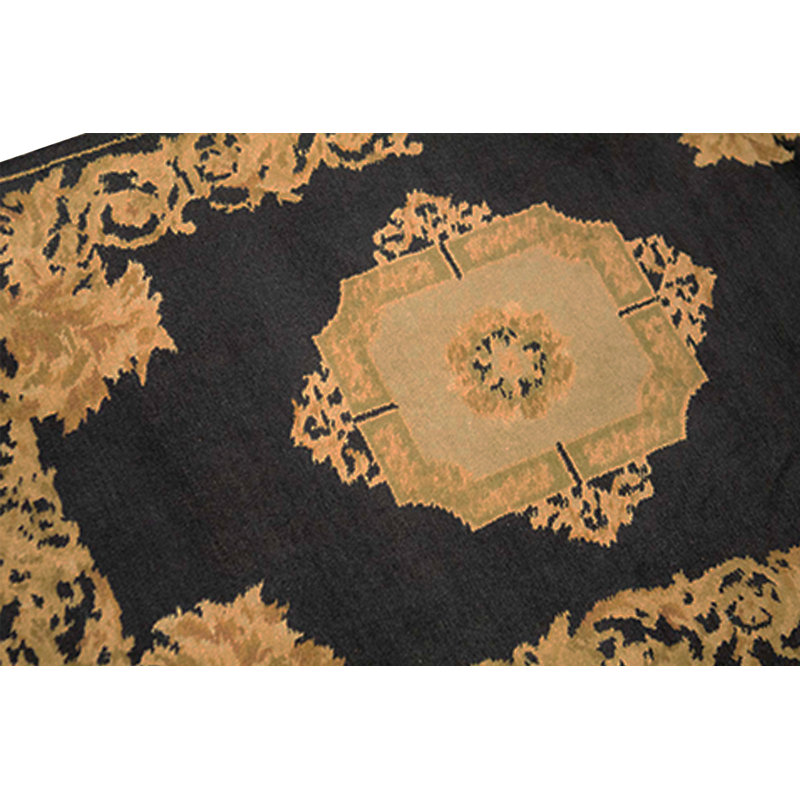 Hand-Knotted High-Quality Black Area Rug