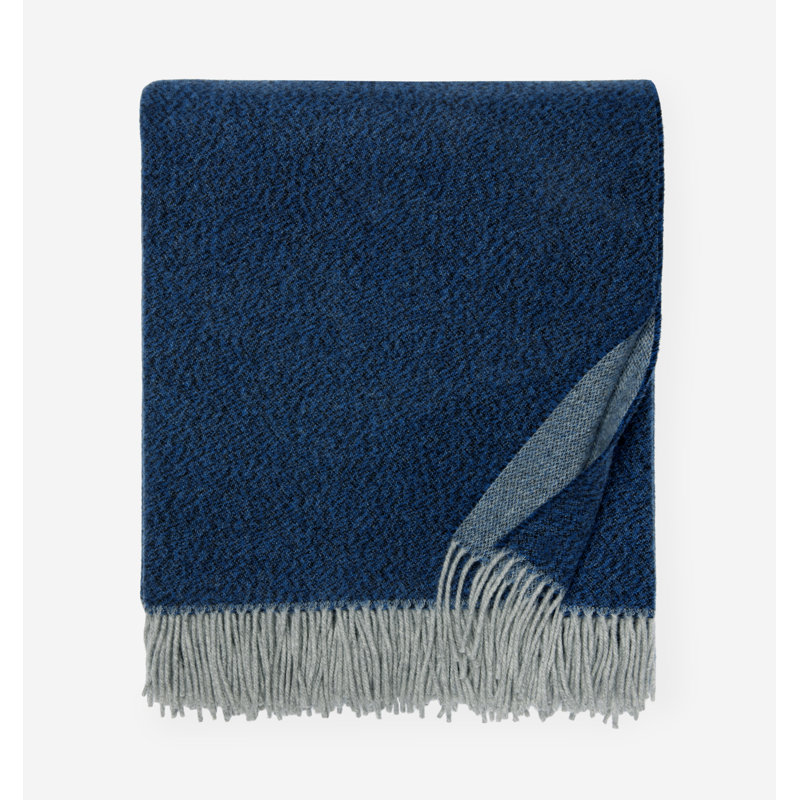 Matese Hand Woven Throw Blanket, Navy